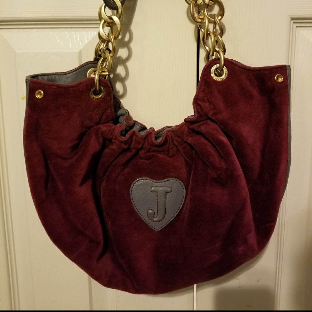 Juicy Couture Maroon velvet purse